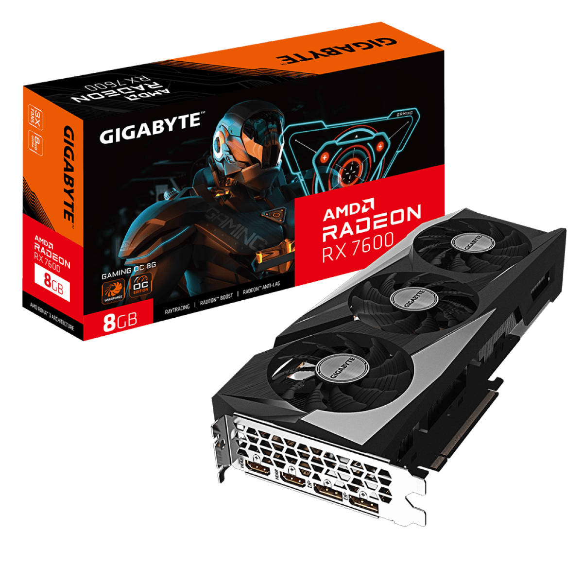 Placa De Vídeo Gigabyte AMD Radeon RX 7600 Gaming OC 8GB GDDR6 - foto 1