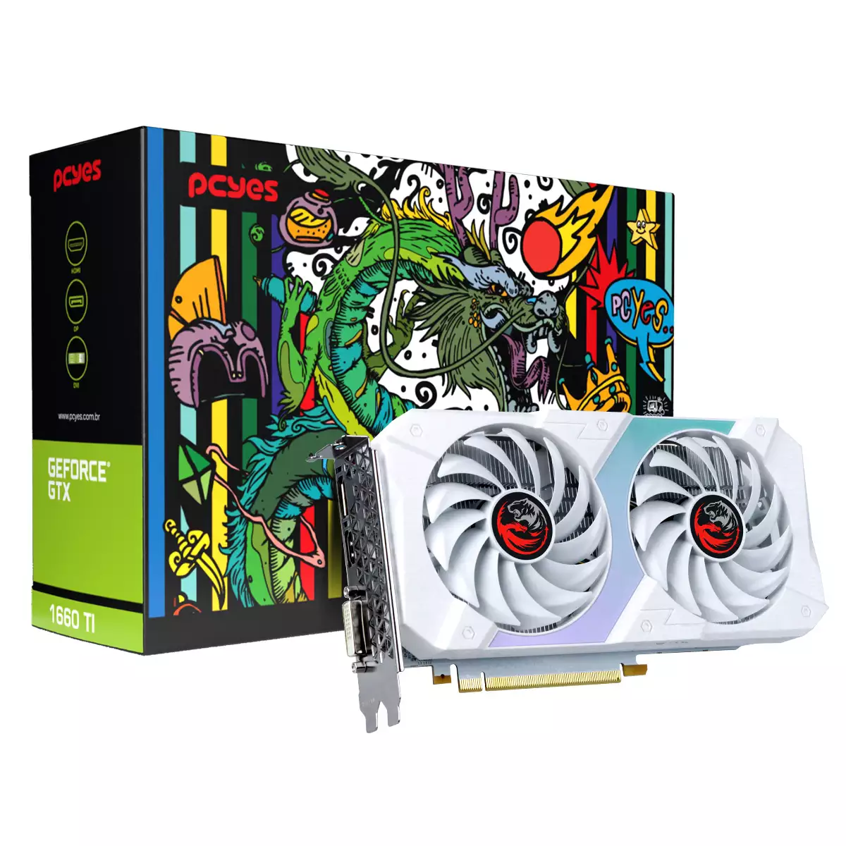 Placa de Vídeo GTX 1660TI 6GB Branca - Pcyes - foto 1