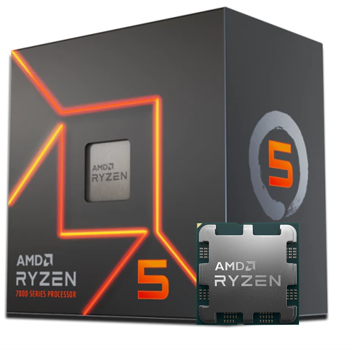 Processador AMD Ryzen 5 7600, 3.8GHz (5.1GHz Turbo), 6-Cores 12-Threads, AM5 - foto 1