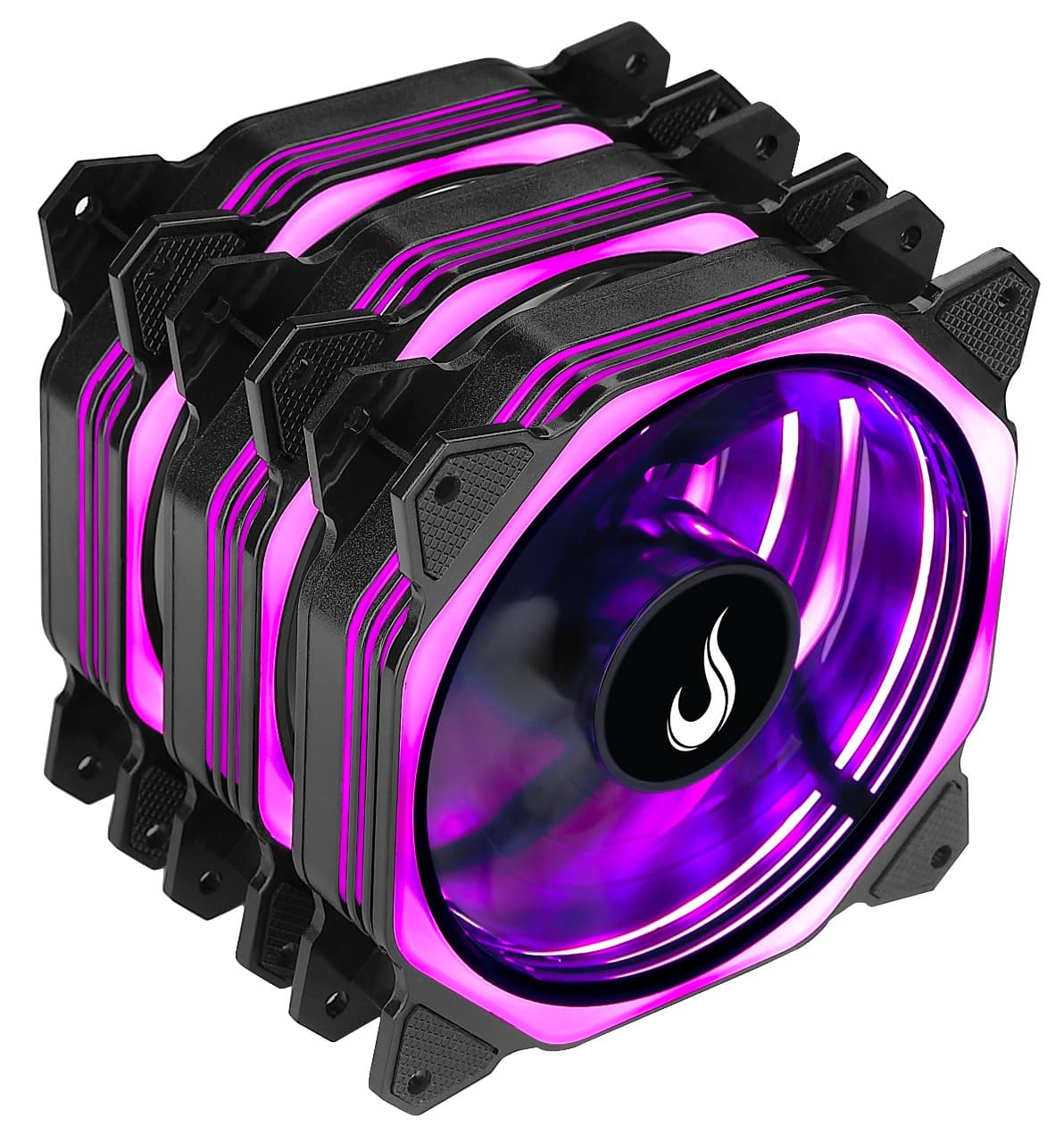 Kit 3 Fans Aura Energy Rise Mode + Controladora - miniatura 3