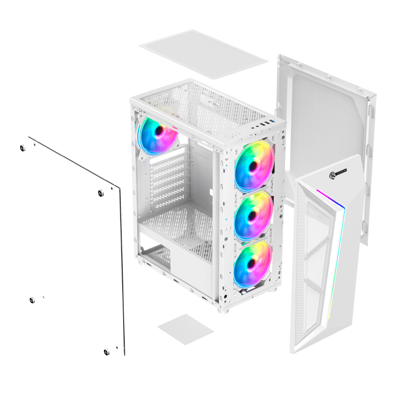 GABINETE GAMER BRANCO COM 4 FANS RGB - GB1733 - miniatura 8