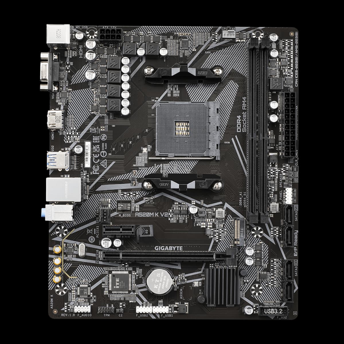 PLACA MAE AMD GIGABYTE A520M K V2 DDR4 AM4 - miniatura 2