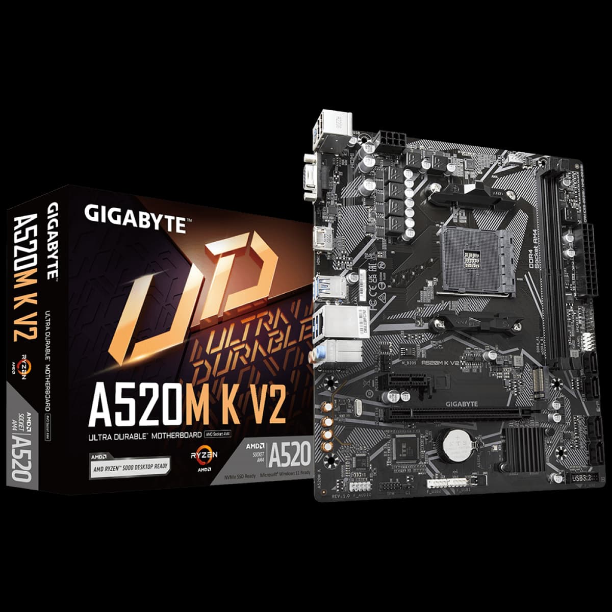 PLACA MAE AMD GIGABYTE A520M K V2 DDR4 AM4 - miniatura 3