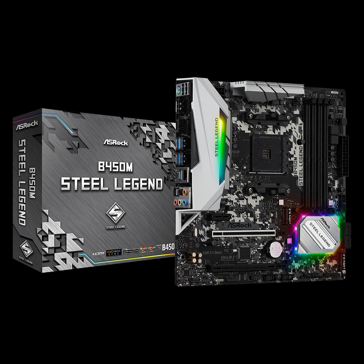 Placa Mae ASRock B450M Steel Legend - miniatura 2