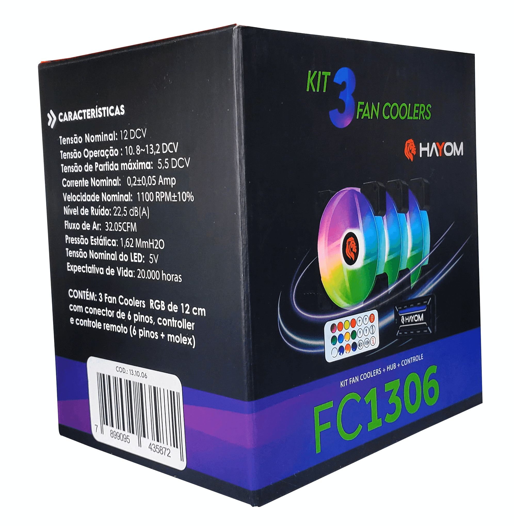 KIT 3 FANS RGB + CONTROLADORA - miniatura 2