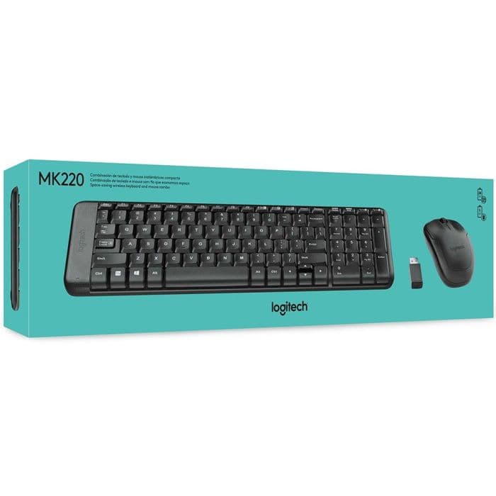 Kit Teclado e Mouse Logitech Wireless MK220 Preto - miniatura 3