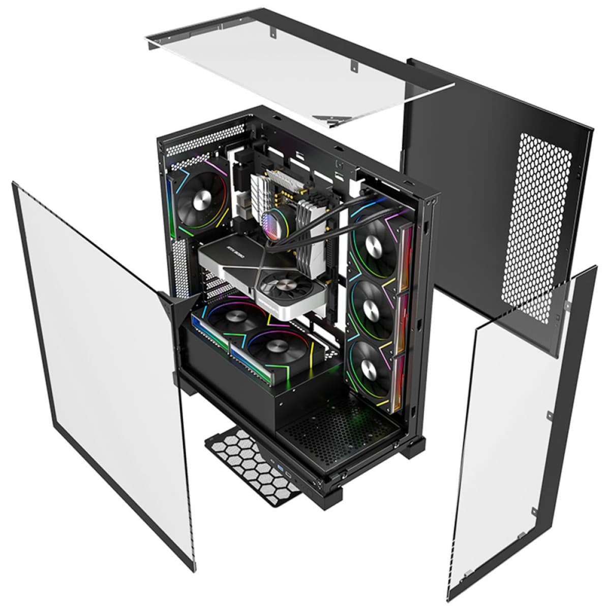 Gabinete Gamer Liketec Empire Dark, Mid Tower, Vidro Temperado, ATX, Sem Fonte, Sem Fans, Preto - miniatura 3