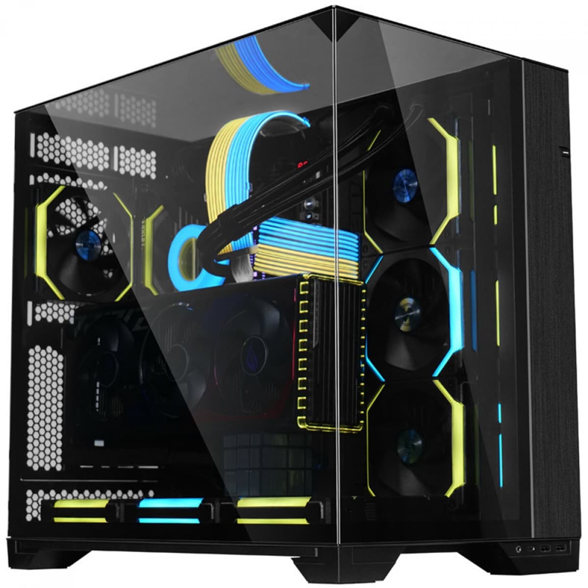 Gabinete Gamer Lian Li O11 Vision, Mid Tower, Vidro Temperado, E-ATX, Black, Sem Fonte, Sem Fan, O11VX BLACK - foto 1