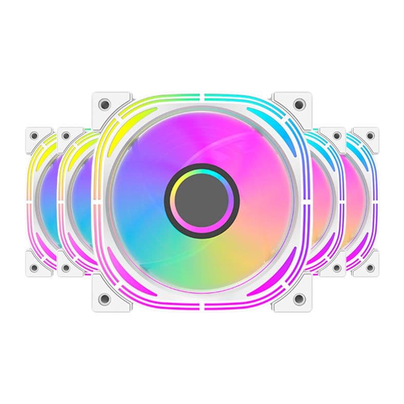 Kit 5 Ventoinhas Aigo Darkflash Infinity 24 Pro, ARGB, 5x120mm, Branco, INF24PRO5IN1WH - foto 1