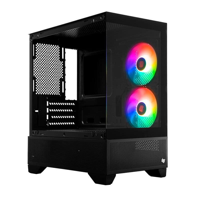 Gabinete Gamer Pichau Magpie 4B, Mini-Tower, Lateral de Vidro, Com 2 Fans, Preto, PG-MAG4B-BK2 - foto 1