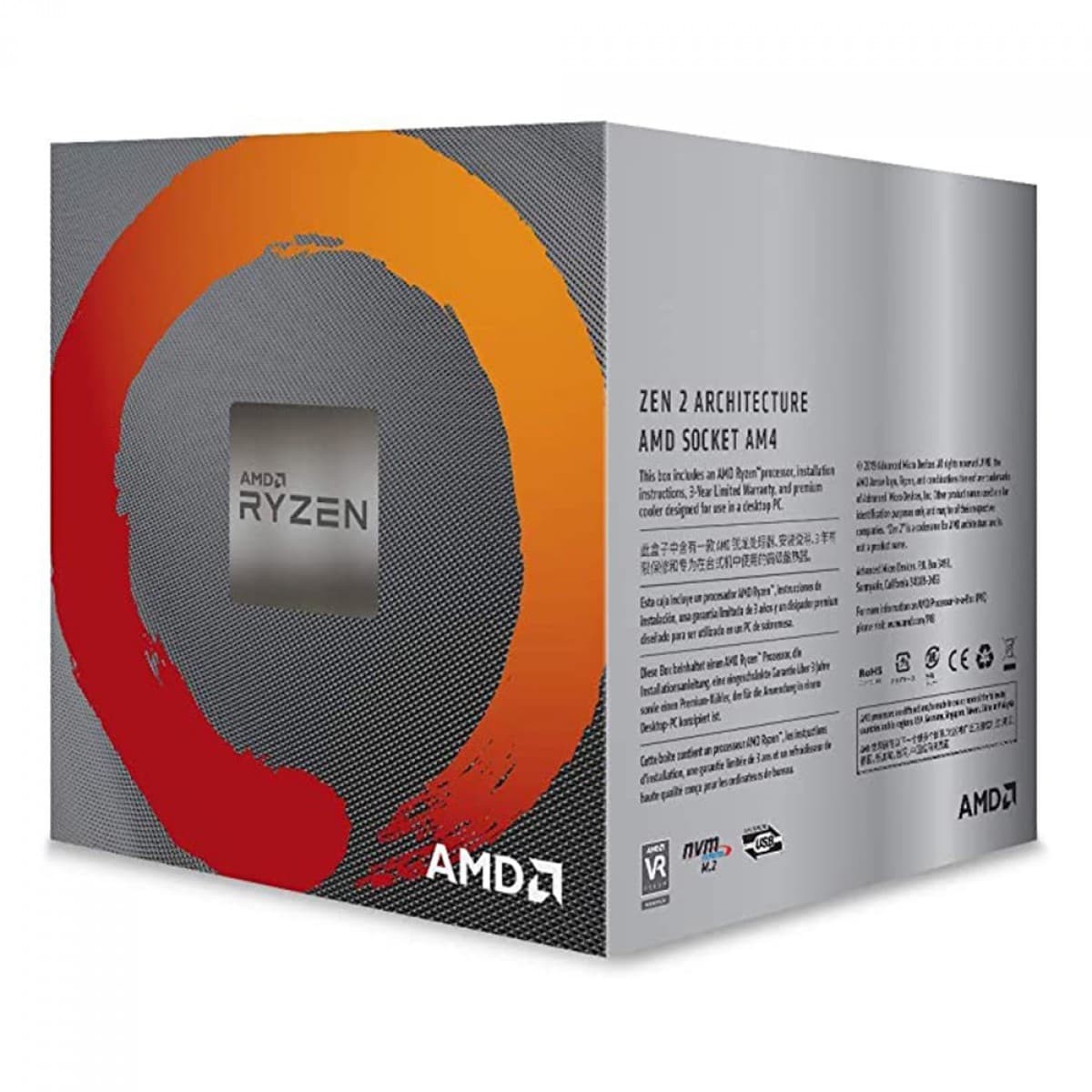 Processador AMD Ryzen 5 2600 Hexa-Core 3.4GHz (3.9GHz Turbo) 19MB Cache AM4, YD2600BBAFBOX - miniatura 3