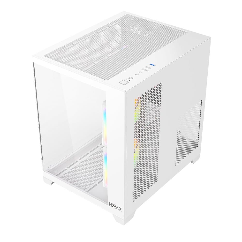 Gabinete Gamer Hyrax HGB705, Mini Tower, Frontal e Lateral em Vidro, Sem FANs, Branco - HGB705W - miniatura 4