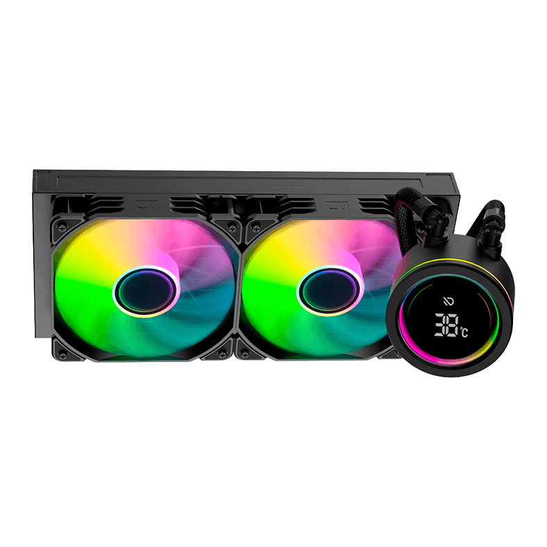 Water Cooler Duex Vision Display 240, ARGB, 240mm, Preto, DXWC240VISION - foto 1