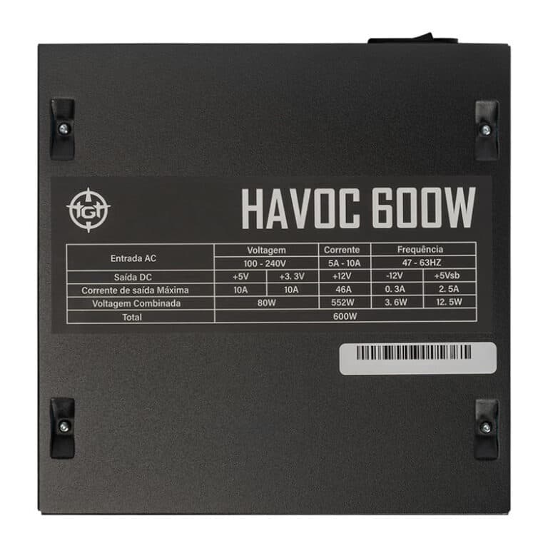 Fonte TGT Havoc, 600W, 80 Plus White, TGT-HV600-BK01 - miniatura 3