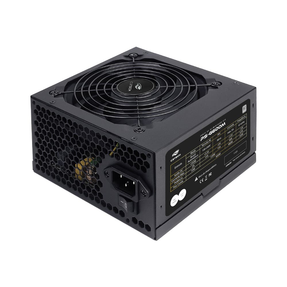 Fonte ATX 600w 80 Plus Bronze C3Tech Gaming - PS-G600B - miniatura 3