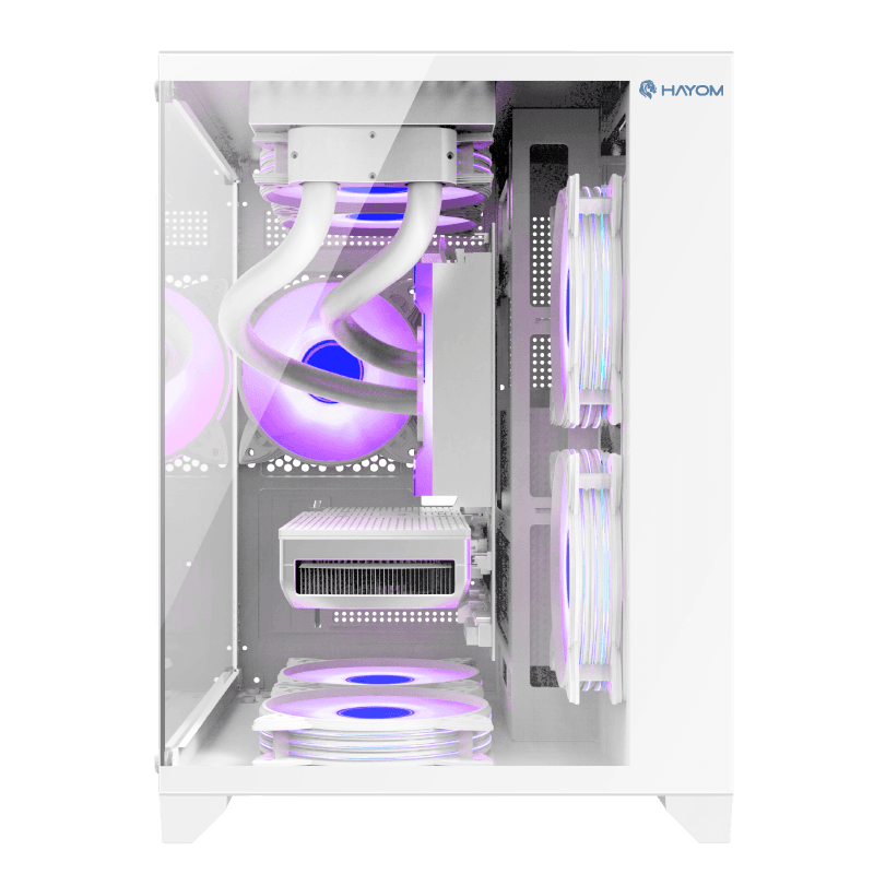 Gabinete Cubo Gamer Hayom Com 3 Fans RGB - GB1791 Branco - miniatura 2