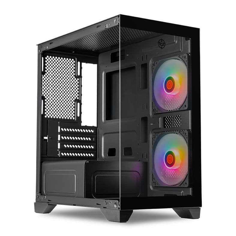 Gabinete Gamer TGT Gladiator, Rainbow, Mid-Tower, Lateral de Vidro, Com 2 Fans, Preto, TGT-GLD-BK - miniatura 4