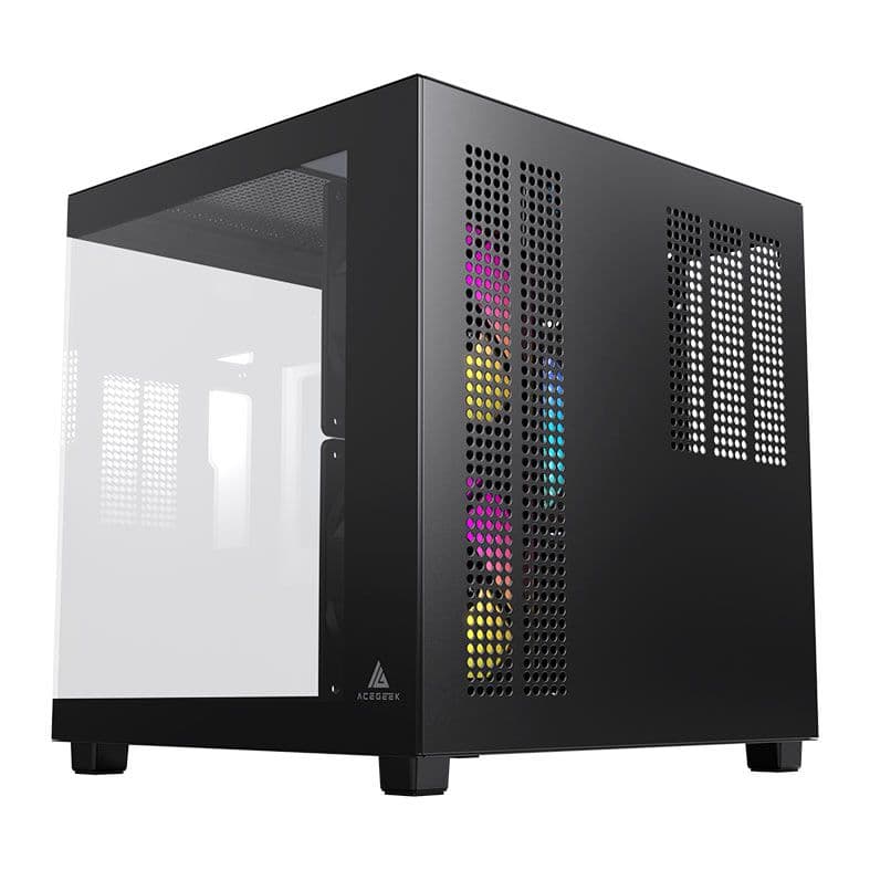 Gabinete Gamer Acegeek Ori, Rainbow, Mini-Tower, Lateral e Vidro, Com 3 Fans, Preto, AG-ORI-BK-3F - miniatura 5