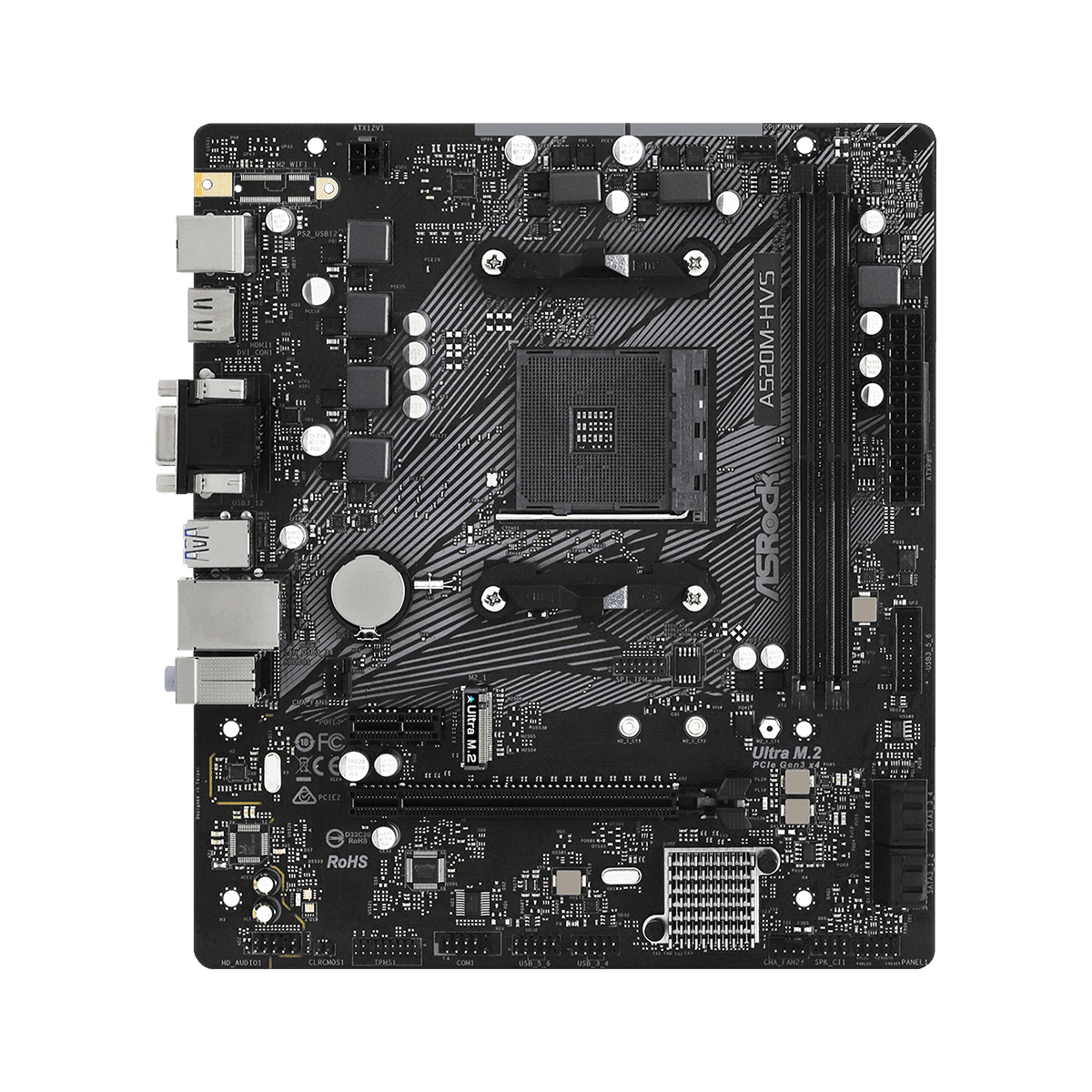 Placa Mae ASRock A520M-HVS A520 AMD AM4 mATX DDR4 - miniatura 2