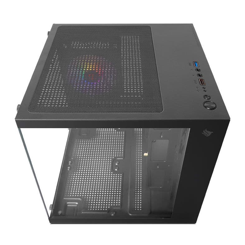 Gabinete Gamer Pichau Atom, Mini-Tower, Lateral de Vidro, Com 1 Fan, Preto, PG-ATOM-BK - miniatura 3