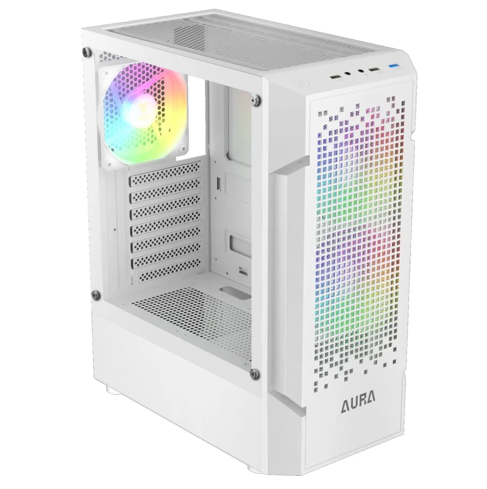 Gabinete Gamer Gamdias Aura Gc7 Wh ARGB, Mid-tower, Vidro Temp, 3 Fans, White - Aura Gc7 Wh ARGB - foto 1
