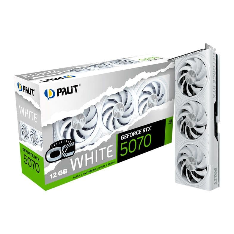 Placa de Video Palit GeForce RTX 5070 White OC, 12GB, GDDR7, 192-bit, NE75070U19K9-GB2050W - foto 1
