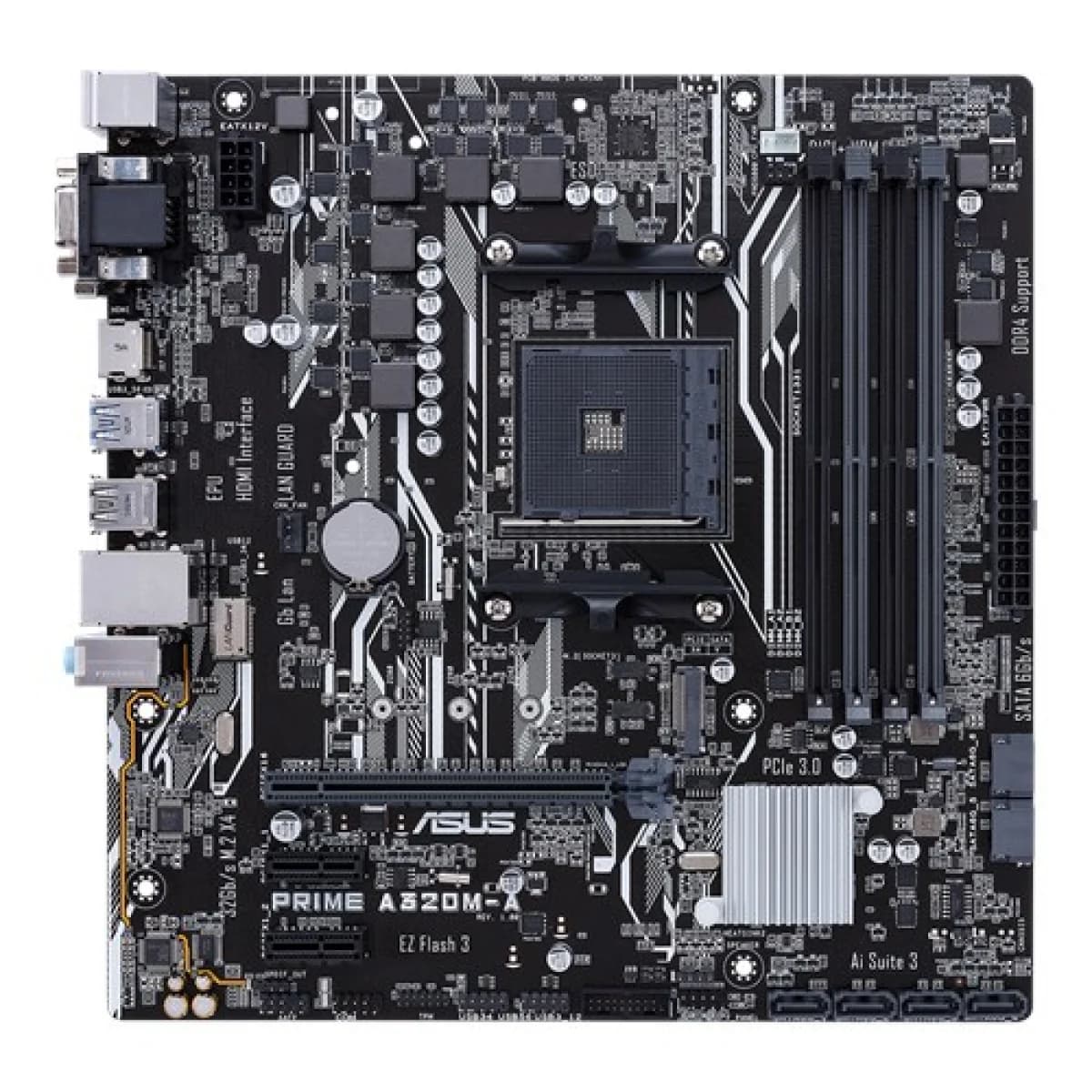 Placa Mãe Asus Prime A320M-K, Chipset A320, AMD AM4, mATX, DDR4 - foto 1