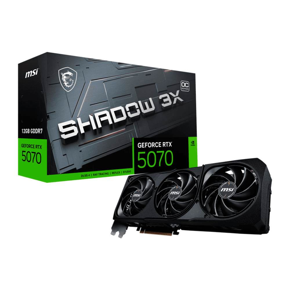 PLACA DE VIDEO MSI GEFORCE RTX 5070 SHADOW 3X OC 12GB GDDR7 192BITS 912-V532-008 - foto 1