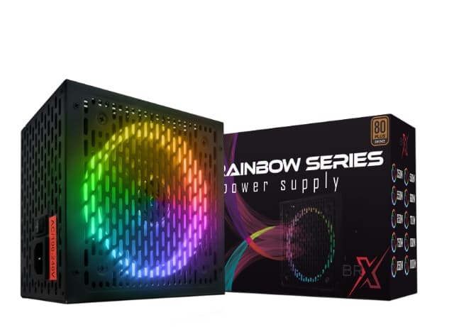 FONTE BRX ATX 650W AUTOMATICA RGB 80 PLUS